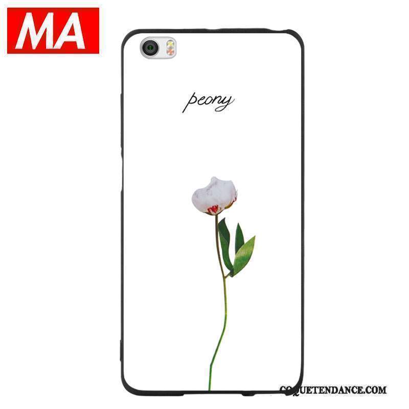 Mi Note Coque Pivoine Simple Silicone Petit Blanc