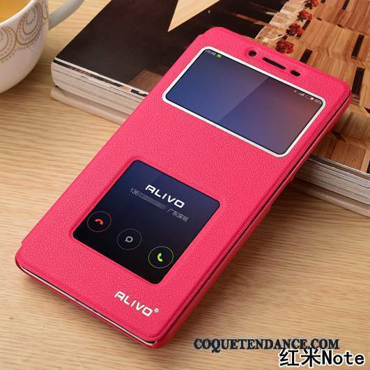 Mi Note Coque Étui En Cuir Incassable De Téléphone Tout Compris Rouge