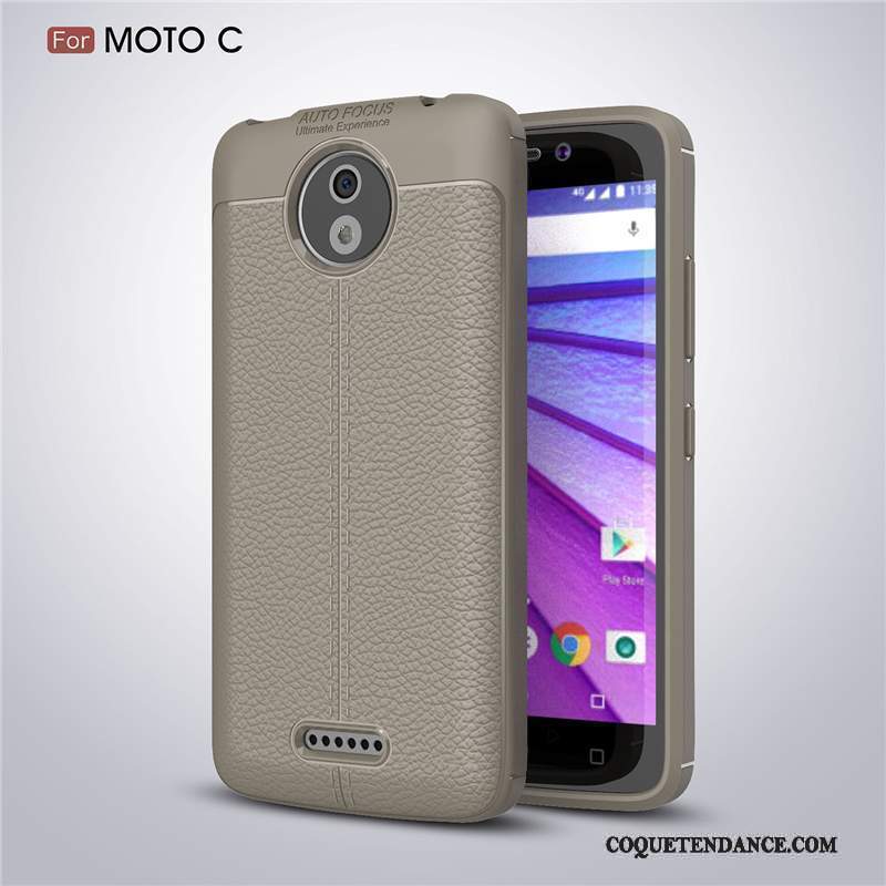 Moto C Coque Protection Cuir Fluide Doux Étui