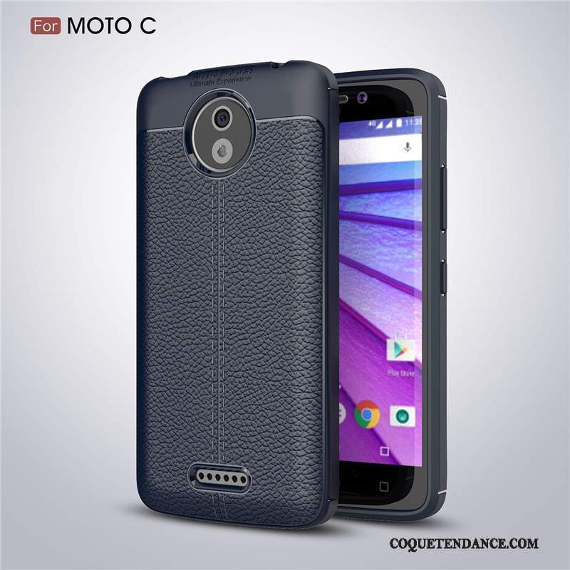 Moto C Coque Protection Cuir Fluide Doux Étui