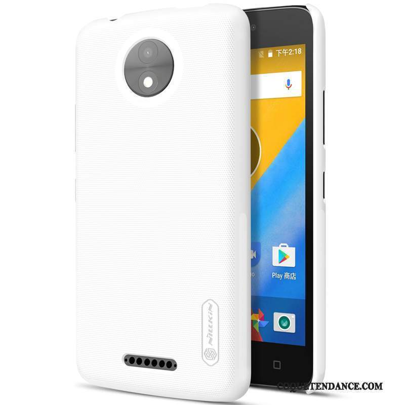 Moto C Coque Protection Difficile Étui De Téléphone Blanc