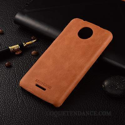 Moto C Plus Coque Cuir Véritable Vent Très Mince Étui Protection