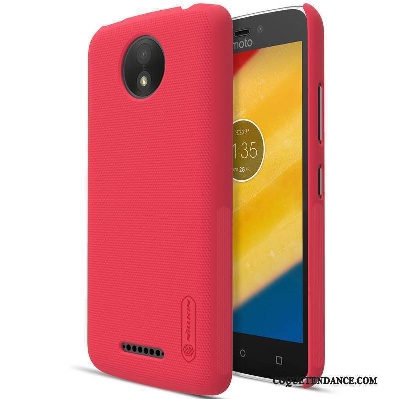 Moto C Plus Coque De Téléphone Étui Protection Délavé En Daim Blanc