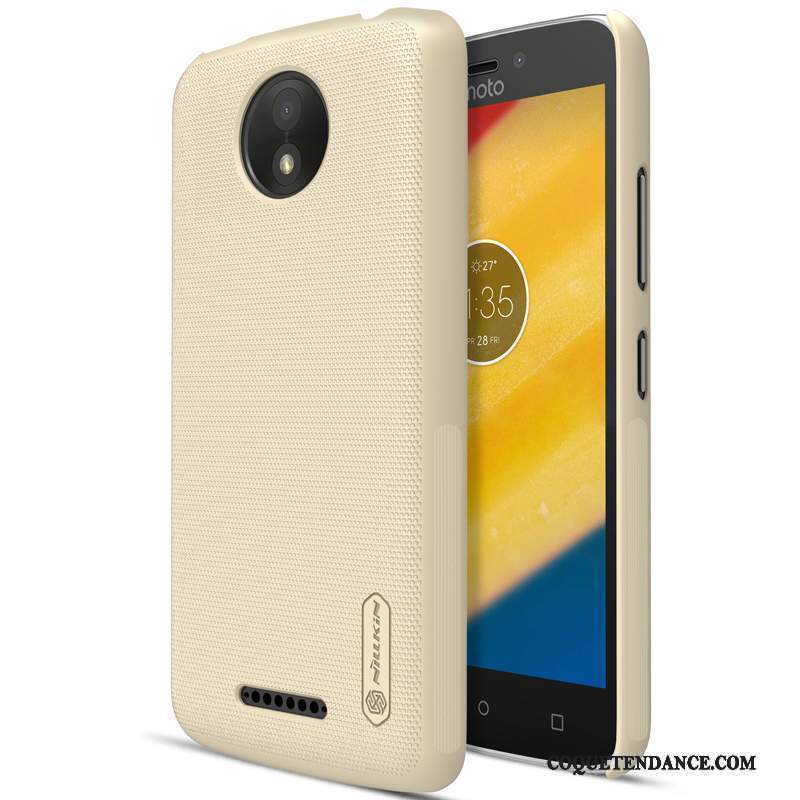 Moto C Plus Coque De Téléphone Étui Protection Délavé En Daim Blanc