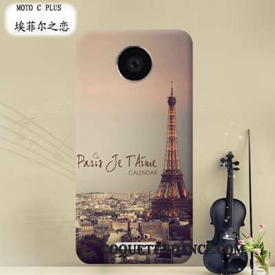 Moto C Plus Coque Dessin Animé Transparent De Téléphone Protection Étui