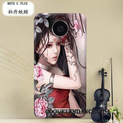 Moto C Plus Coque Dessin Animé Transparent De Téléphone Protection Étui