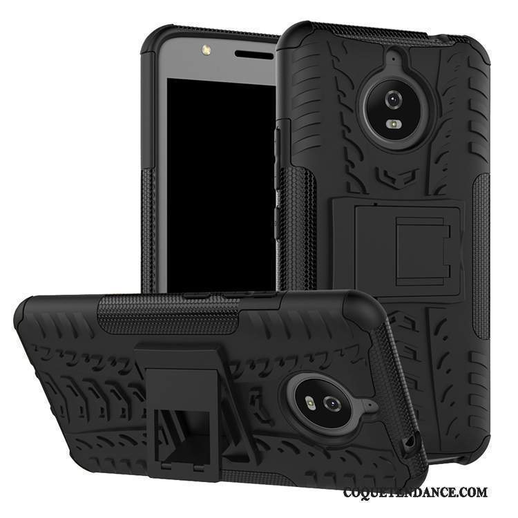 Moto E4 Coque Bleu Incassable Noir Difficile