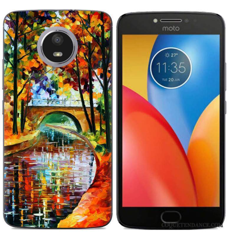 Moto E4 Plus Coque Modèle Fleurie Étui Incassable Protection