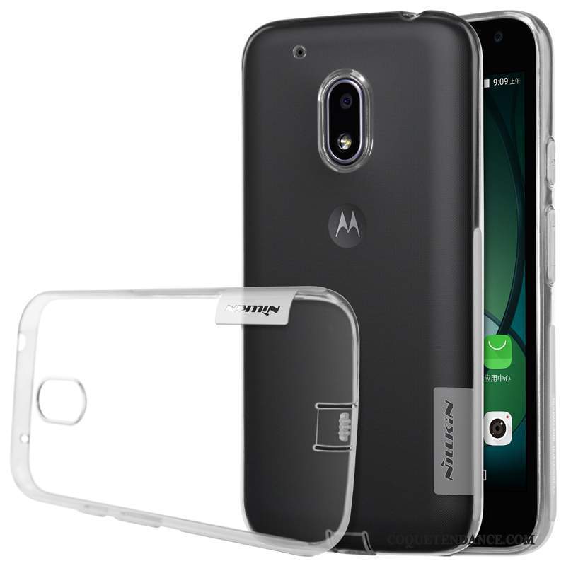 Moto G4 Play Coque Incassable Protection Argent Transparent Fluide Doux