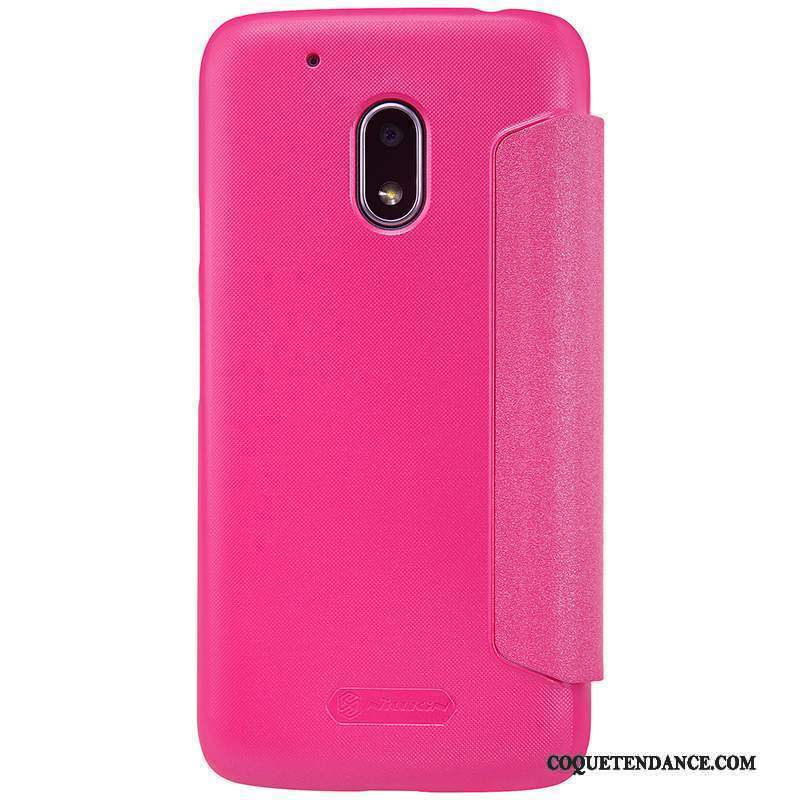 Moto G4 Play Coque Or Étui Protection Blanc Étui En Cuir