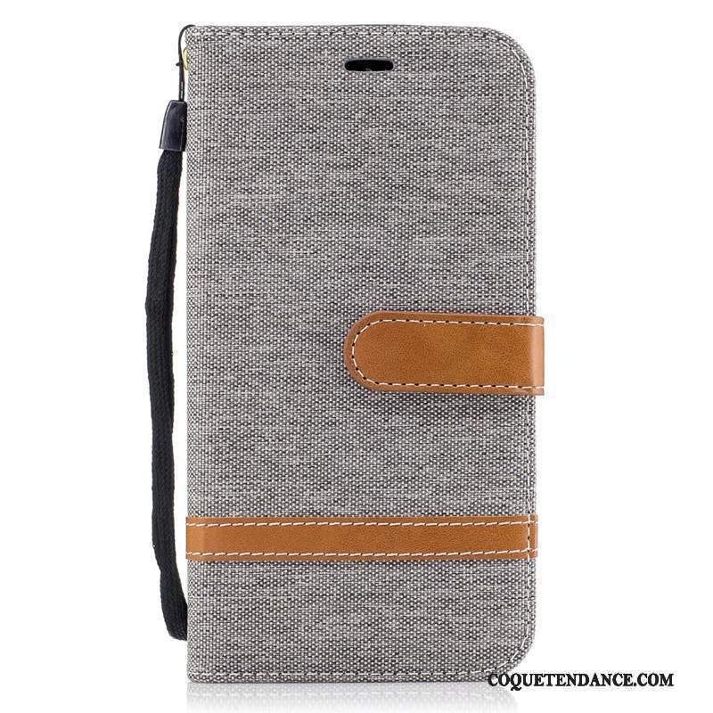 Moto G5 Coque Housse Rouge Étui En Denim