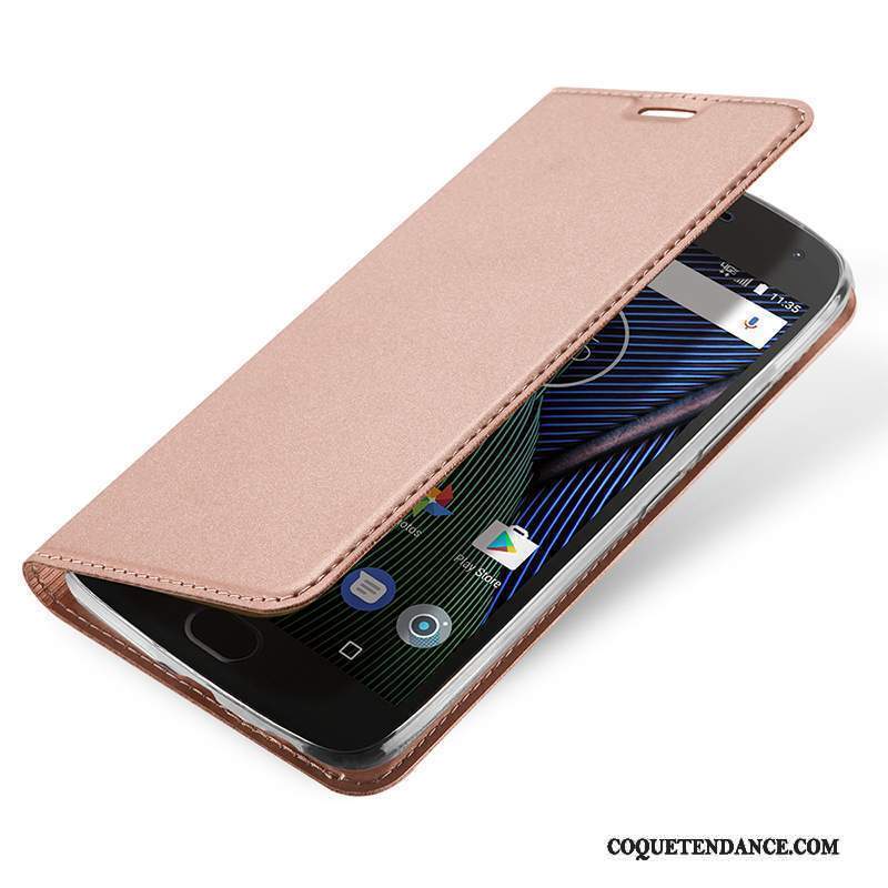 Moto G5 Coque Housse Étui En Cuir De Téléphone Bleu Protection