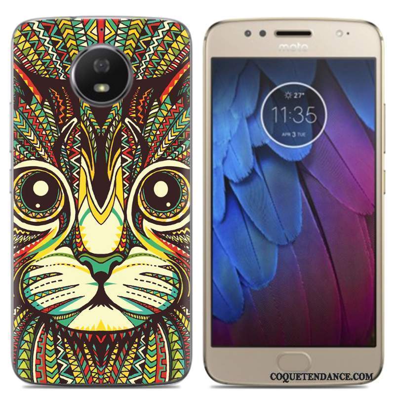 Moto G5 Coque Protection Nouveau Multicolore Bleu Tendance