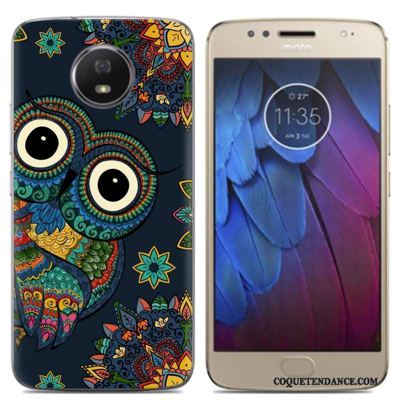 Moto G5 Coque Protection Nouveau Multicolore Bleu Tendance