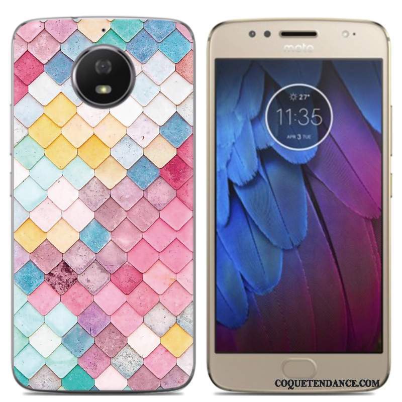 Moto G5 Coque Protection Nouveau Multicolore Bleu Tendance