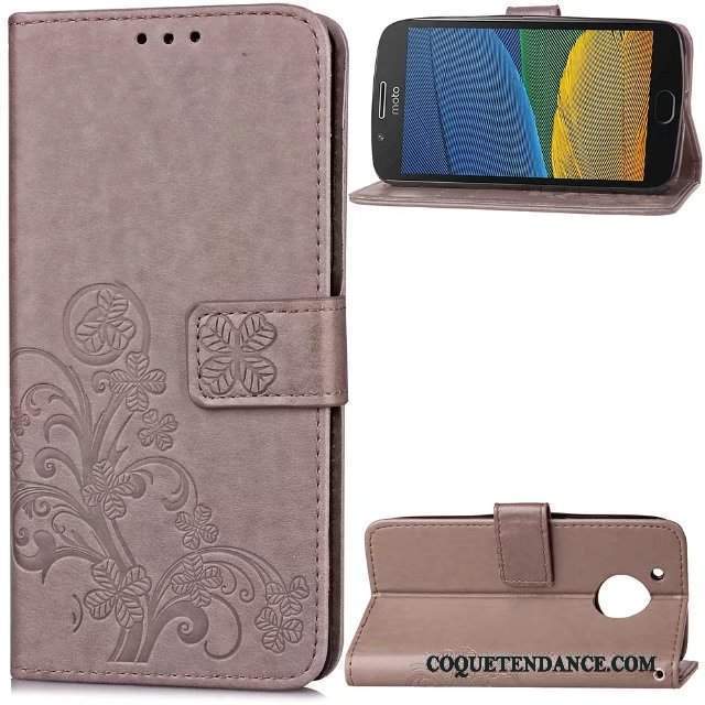 Moto G5 Coque Étui En Cuir Incassable Protection Multicolore