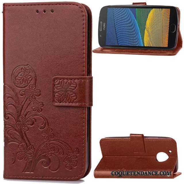 Moto G5 Coque Étui En Cuir Incassable Protection Multicolore