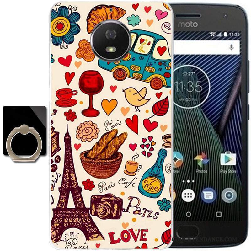 Moto G5s Plus Coque Fluide Doux Dessin Animé Multicolore Protection