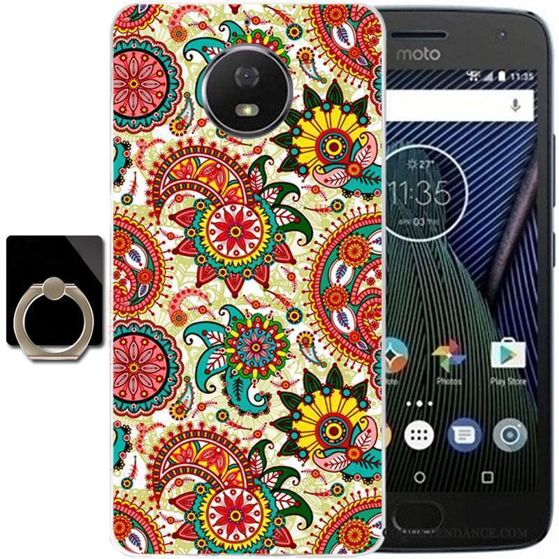 Moto G5s Plus Coque Fluide Doux Dessin Animé Multicolore Protection