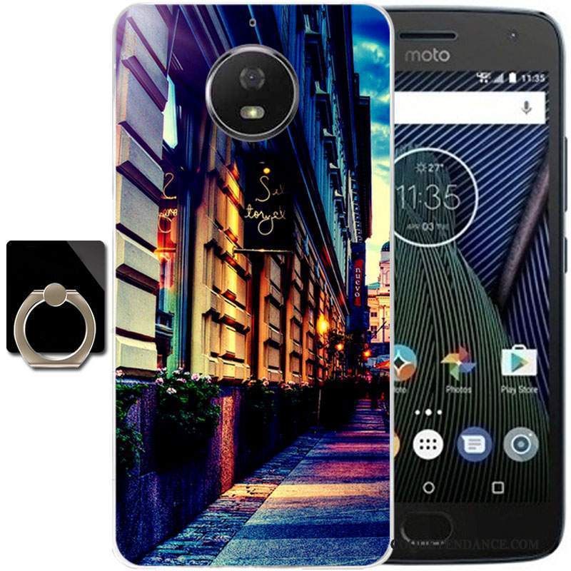 Moto G5s Plus Coque Fluide Doux Dessin Animé Multicolore Protection