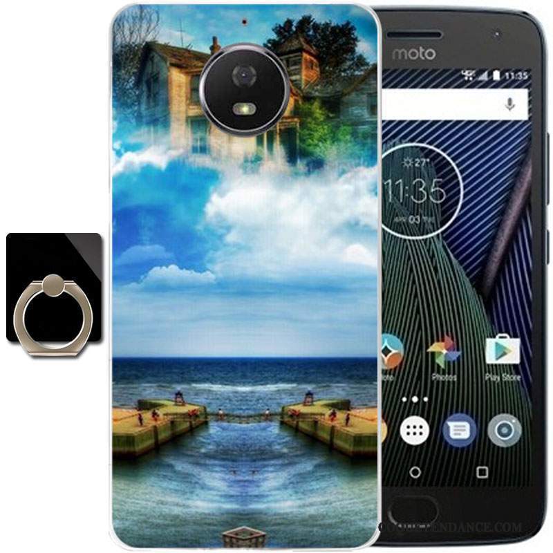 Moto G5s Plus Coque Fluide Doux Dessin Animé Multicolore Protection