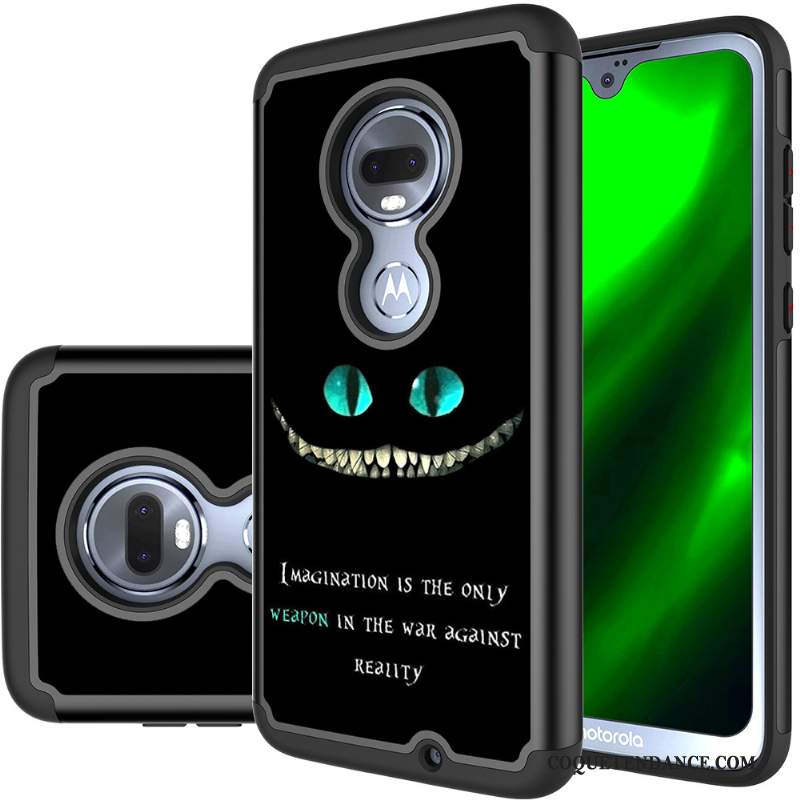 Moto G7 Coque Robot Incassable Cuir Étui