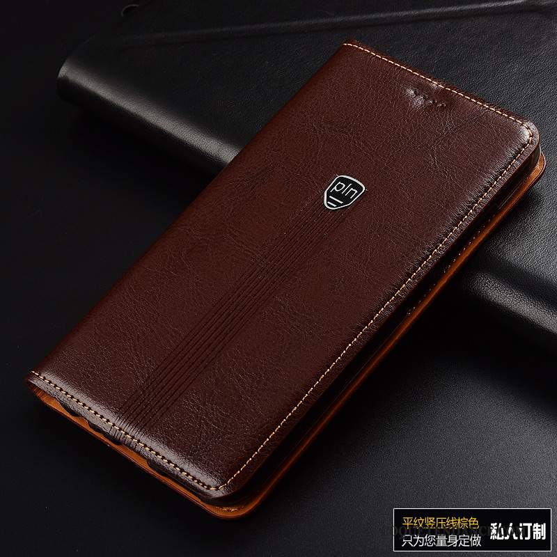 Moto G7 Plus Coque Étui Nouveau Protection Cuir Véritable De Téléphone