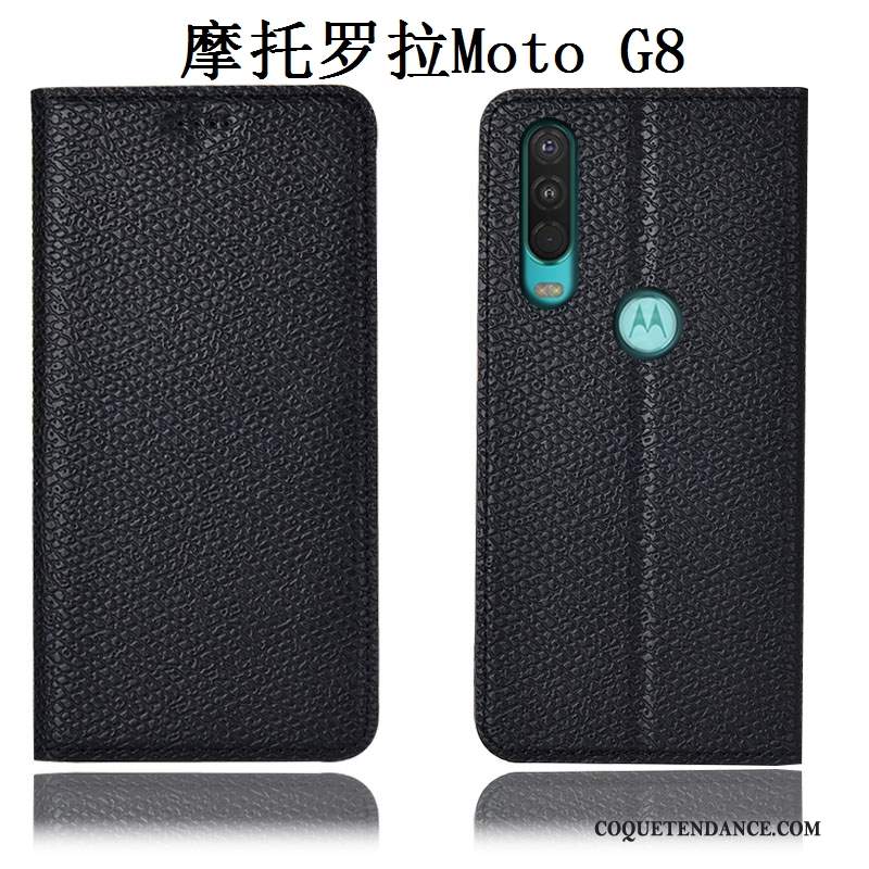 Moto G8 Coque Mesh Noir Modèle Fleurie Incassable De Téléphone