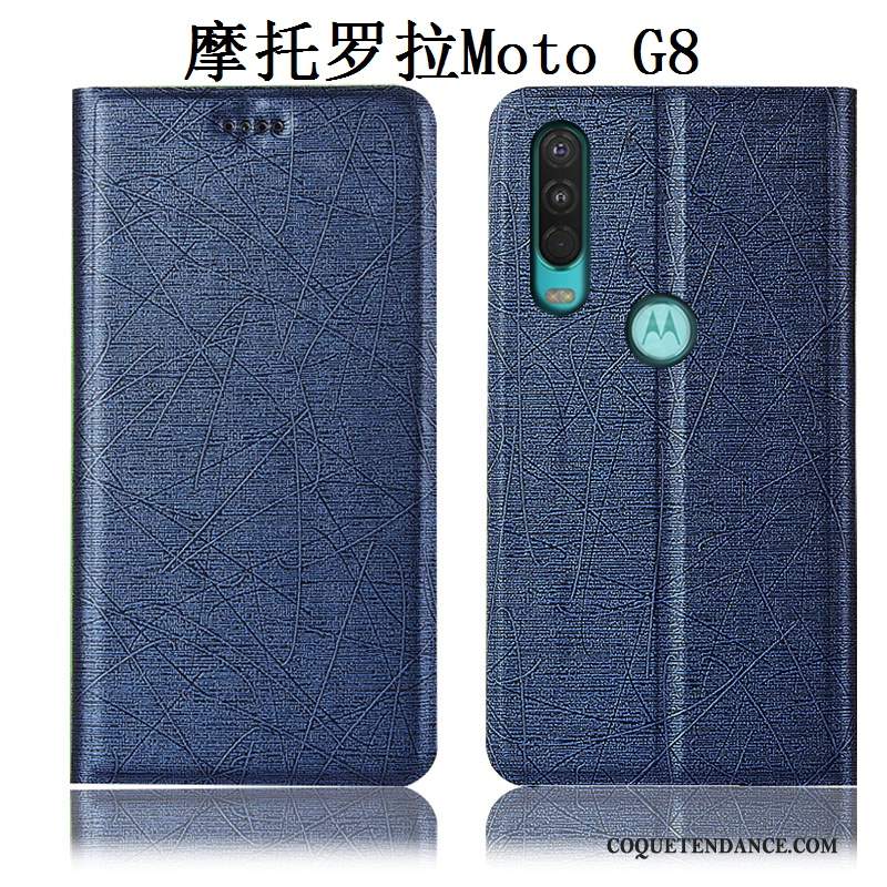 Moto G8 Coque Protection Tout Compris De Téléphone Étui En Cuir Soie