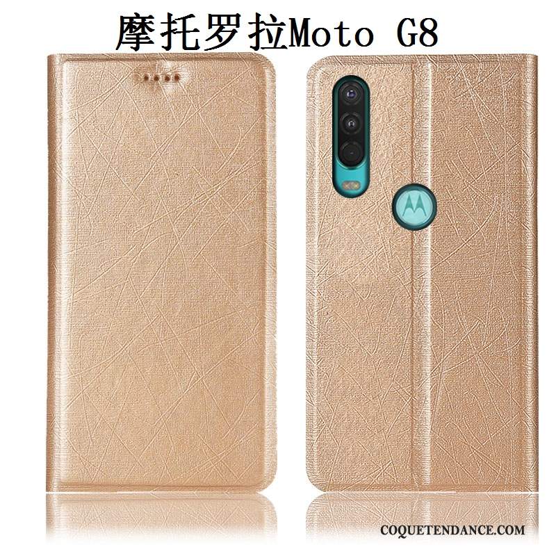 Moto G8 Coque Protection Tout Compris De Téléphone Étui En Cuir Soie