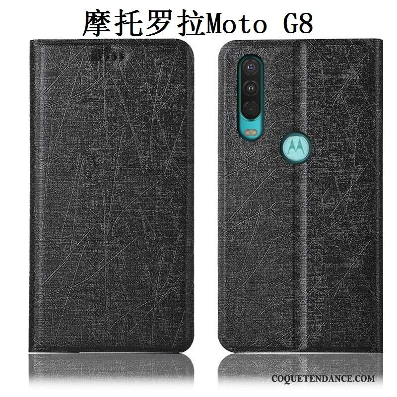 Moto G8 Coque Protection Tout Compris De Téléphone Étui En Cuir Soie