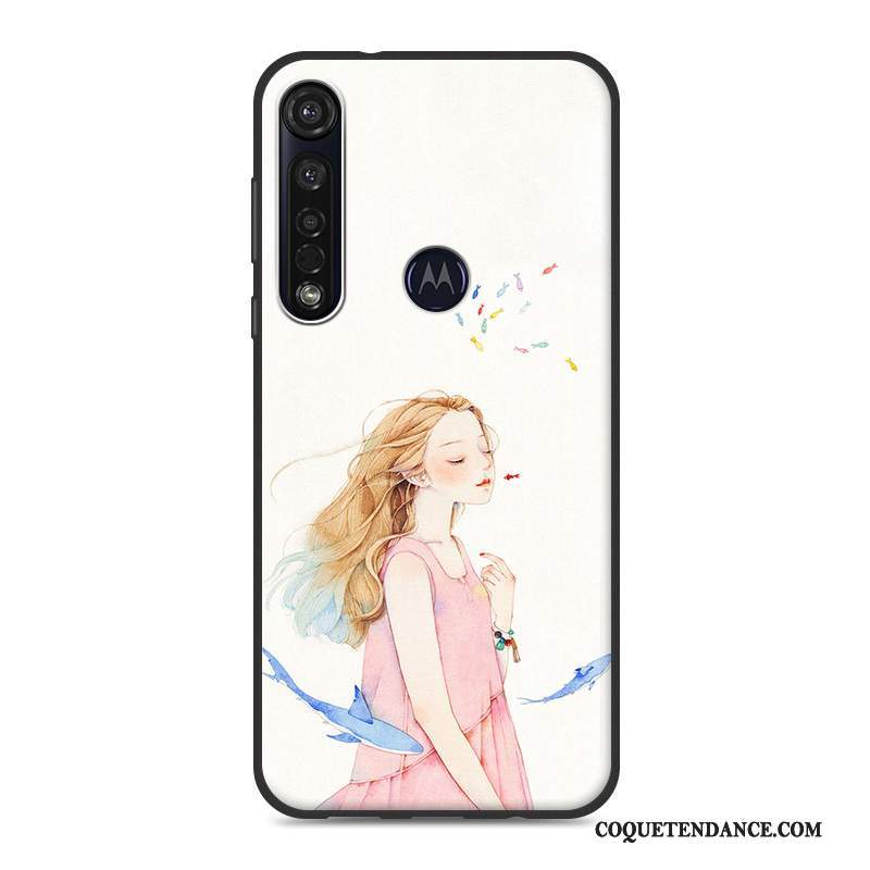 Moto G8 Plus Coque Frais Noir Incassable Fluide Doux De Téléphone