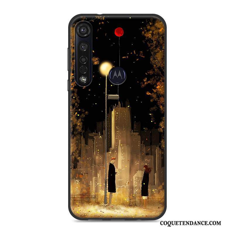 Moto G8 Plus Coque Frais Noir Incassable Fluide Doux De Téléphone