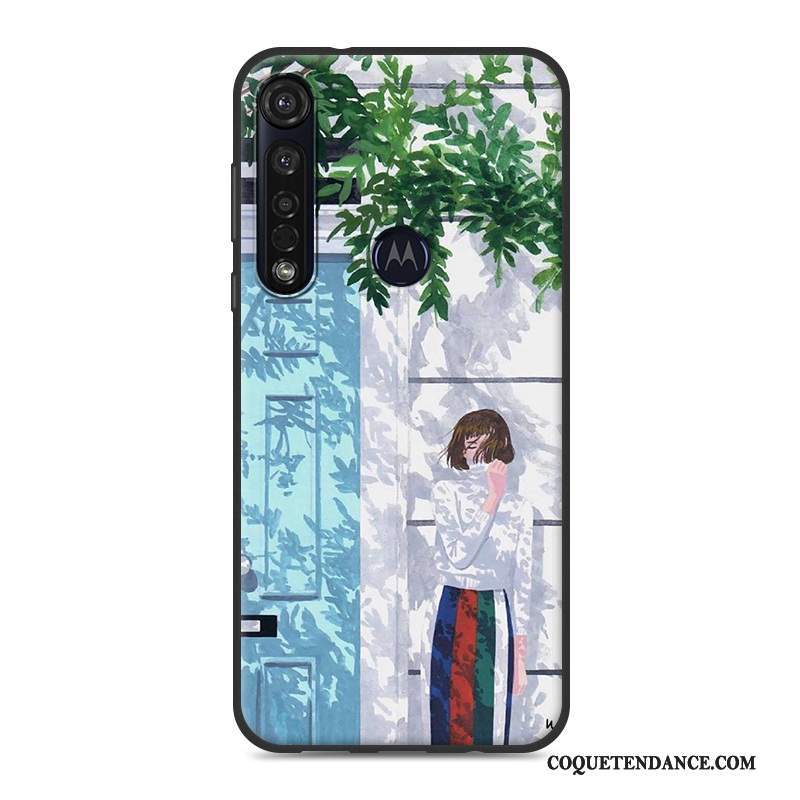 Moto G8 Plus Coque Frais Noir Incassable Fluide Doux De Téléphone