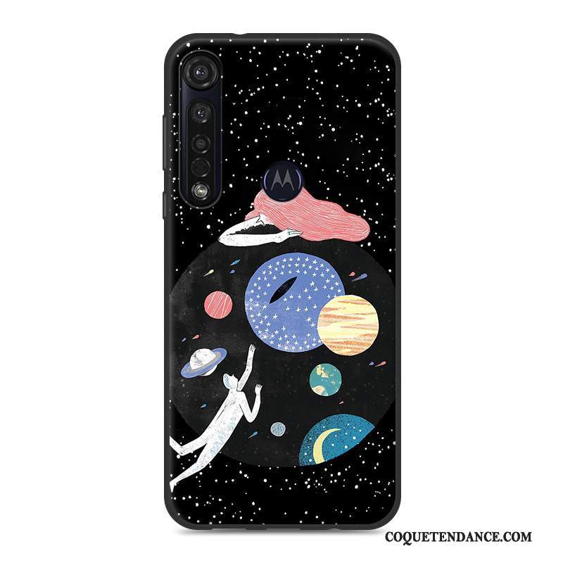 Moto G8 Plus Coque Frais Noir Incassable Fluide Doux De Téléphone