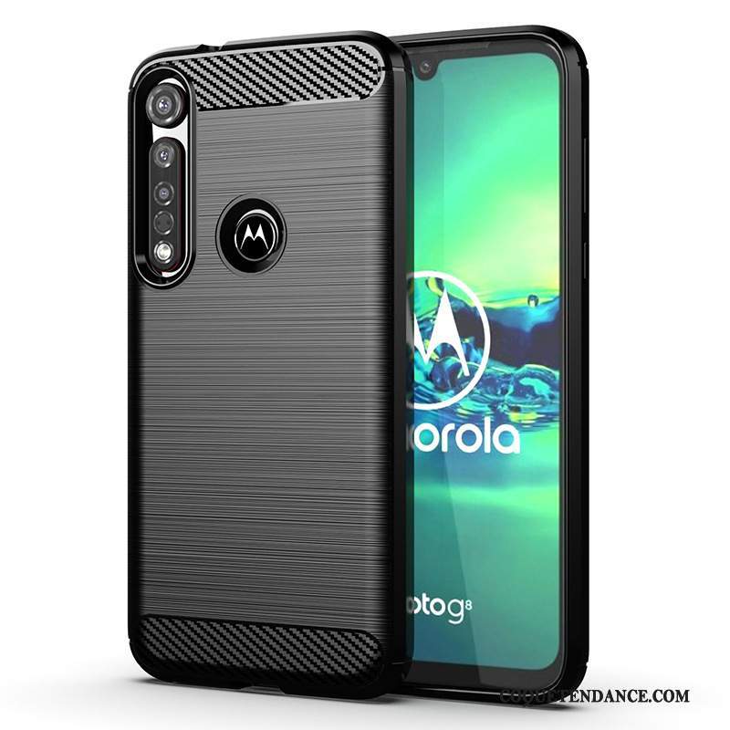 Moto G8 Plus Coque Incassable Modèle Fleurie Gris Étui Silicone