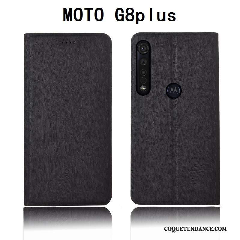 Moto G8 Plus Coque Incassable Étui En Cuir Clamshell Tout Compris Fluide Doux