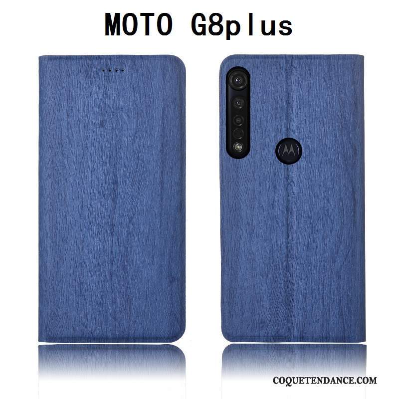 Moto G8 Plus Coque Incassable Étui En Cuir Clamshell Tout Compris Fluide Doux