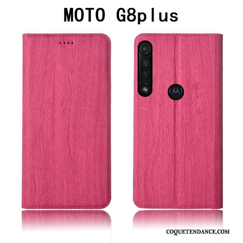 Moto G8 Plus Coque Incassable Étui En Cuir Clamshell Tout Compris Fluide Doux