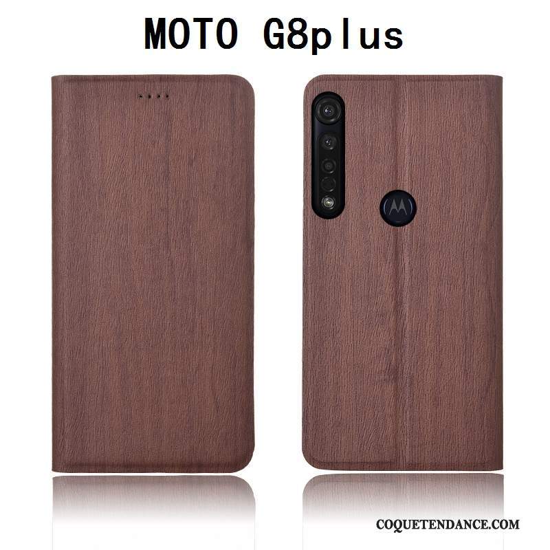 Moto G8 Plus Coque Incassable Étui En Cuir Clamshell Tout Compris Fluide Doux