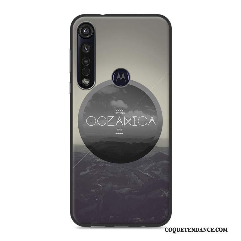 Moto G8 Plus Coque Paysage Peinture De Téléphone Jaune Fluide Doux