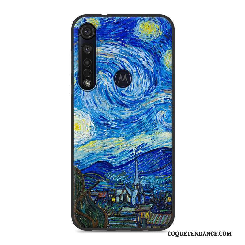 Moto G8 Plus Coque Paysage Peinture De Téléphone Jaune Fluide Doux