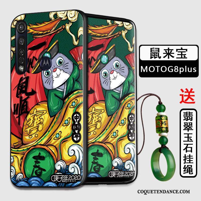 Moto G8 Plus Coque Style Chinois Noir Tout Compris Fluide Doux Protection