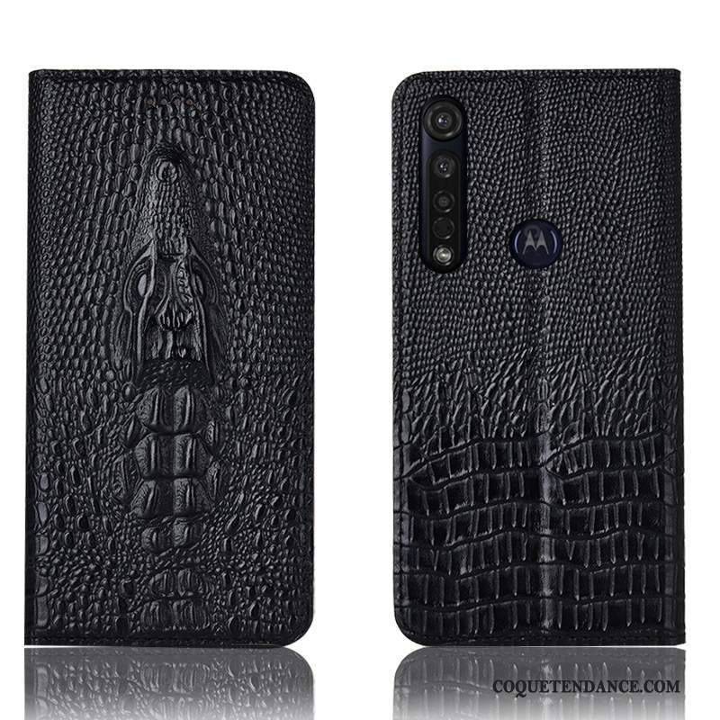 Moto G8 Plus Coque Étui De Téléphone Protection Bleu Crocodile