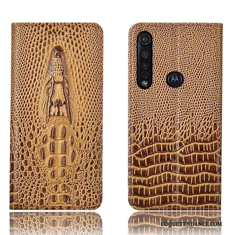 Moto G8 Plus Coque Étui De Téléphone Protection Bleu Crocodile