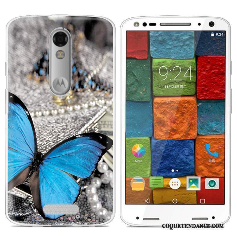 Moto X Force Coque Peinture Fluide Doux Multicolore Protection De Téléphone