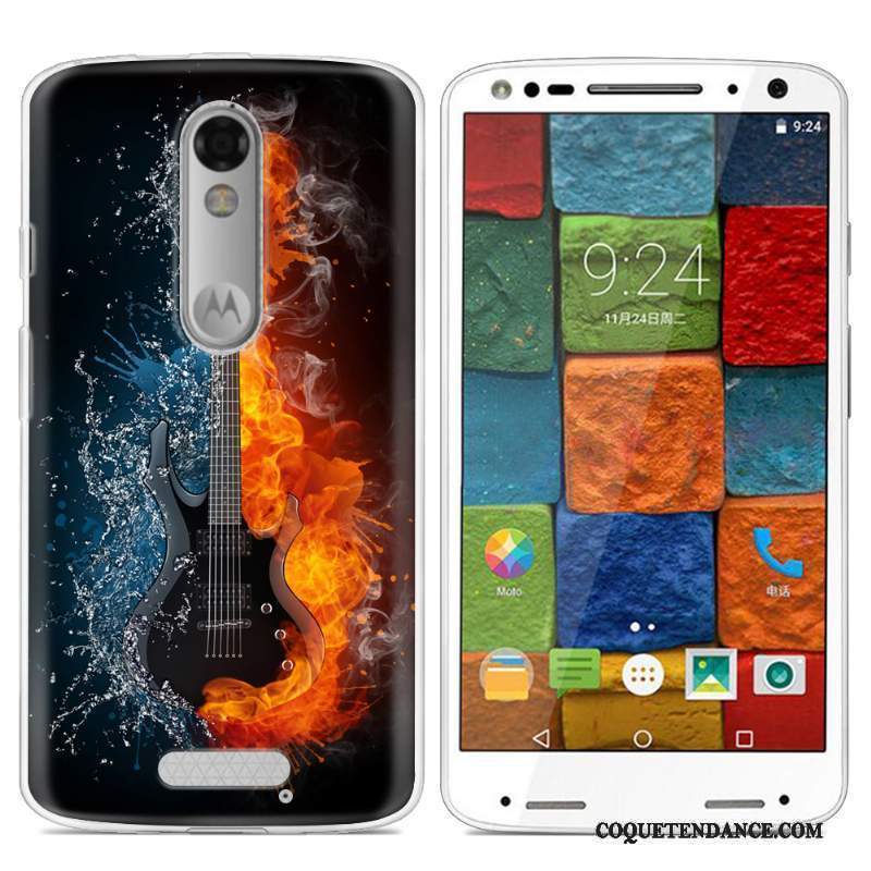 Moto X Force Coque Peinture Fluide Doux Multicolore Protection De Téléphone