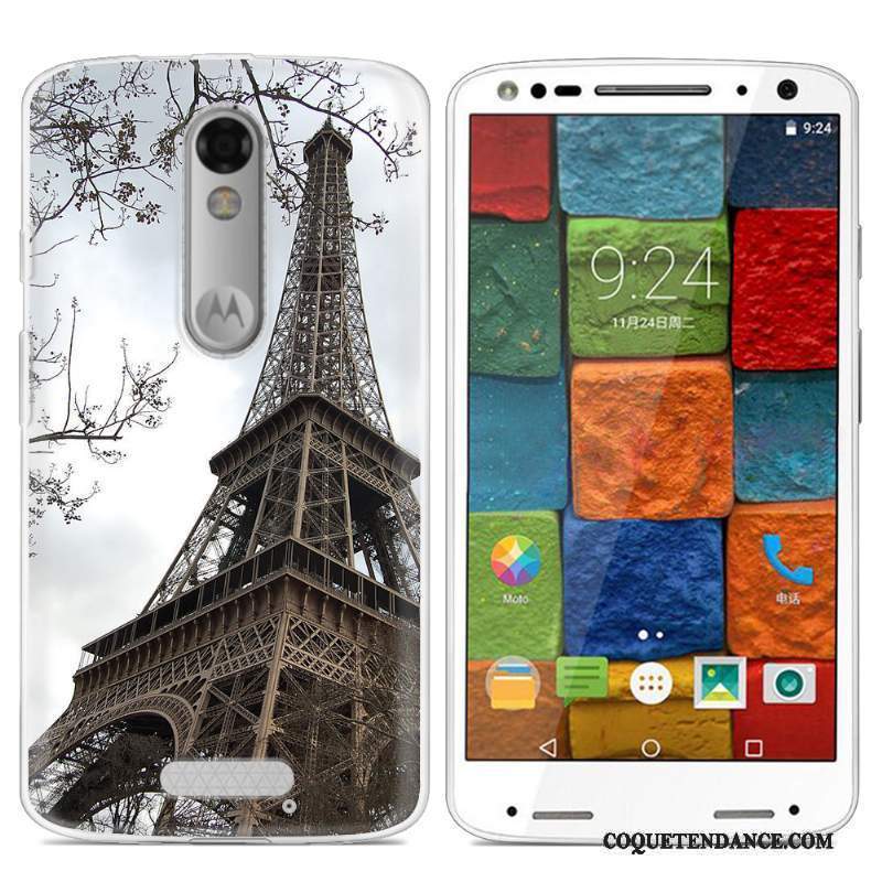 Moto X Force Coque Peinture Fluide Doux Multicolore Protection De Téléphone