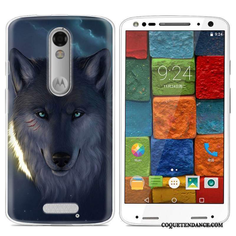 Moto X Force Coque Peinture Fluide Doux Multicolore Protection De Téléphone