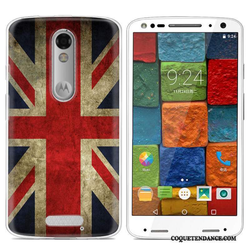 Moto X Force Coque Peinture Fluide Doux Multicolore Protection De Téléphone